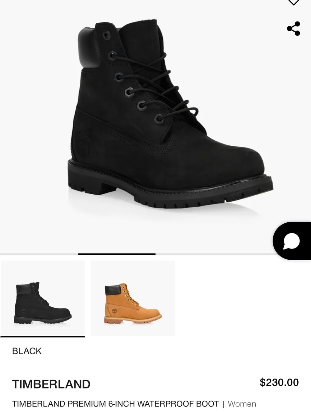 Timberland Premium Black Nubuck Lug Sole Boot - Logo Detail